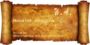 Wendler Alojzia névjegykártya